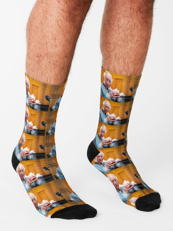 Chaussettes King Charles III pour hommes, bas drôles