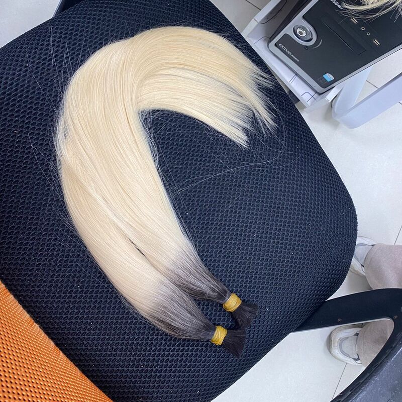Sprzedaż hurtowa dziewiczych włosów przedłuża masową fabrykę 12A Ombre blond rosyjski skórek wyrównany Cabello Humano naturalny doczepy z ludzkich włosów