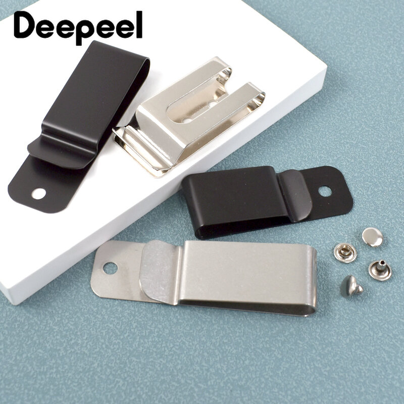 5Pcs Deepeel Metal Belt Buckle Double Holes Spring Clip Buckles Pocket Wallet Belts Holster Clasp DIY Hardware Accessories