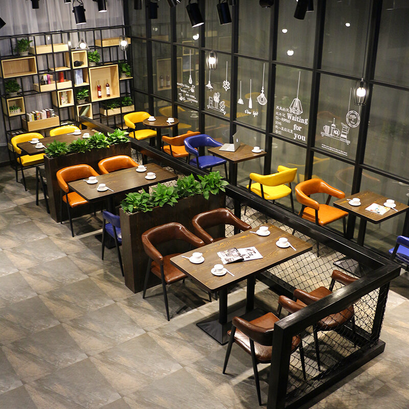 Table basse ronde mobile, chaises de salon, centre de restaurant, meubles modernes du milieu du siècle