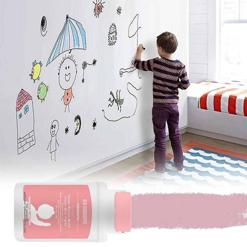 Wall Paint Roll Brush Portable Damage Wall Repair Tool With Small Roller Latex Paint Home Repairing Tool Roller Brush Gifts