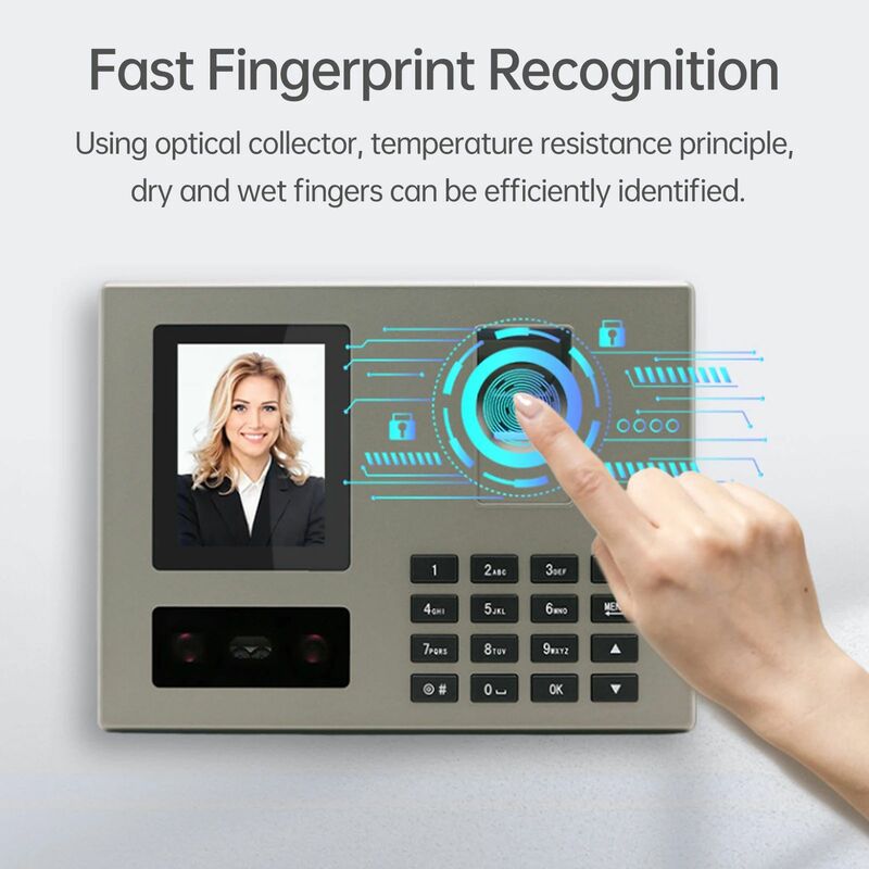 FA03 macchina elettronica per presenze con Face + Fingerprint + Password dispositivo di Check-in per dipendenti apparecchio per il riconoscimento facciale