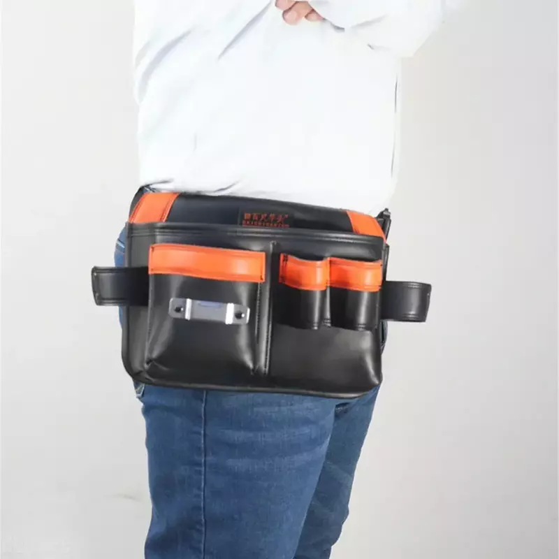 Новинка Многофункциональный черный кожаный инструмент для измерения талии сумка для электрика карманы держатель ленты