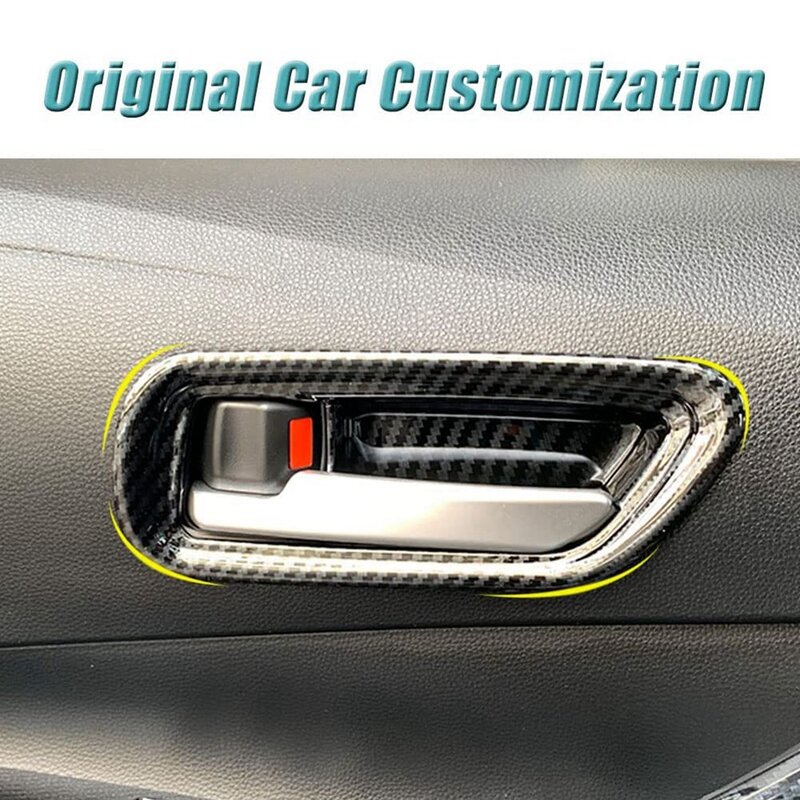 Per Toyota Corolla 2019 2020 2021 maniglia interna della porta dell'auto copertura della ciotola Trim Frame accessori interni, carbonio