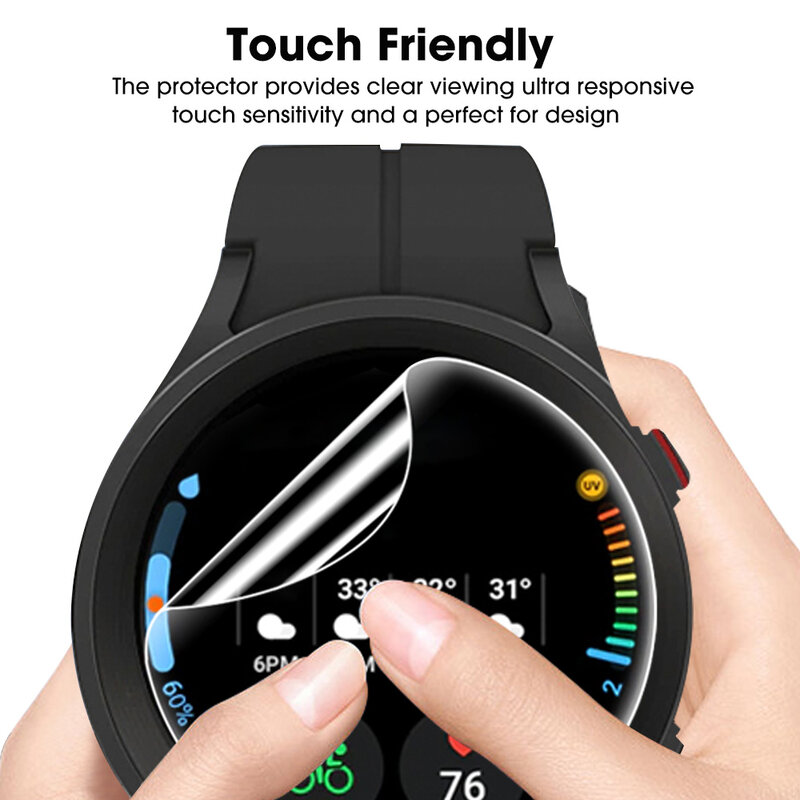 ฟิล์มป้องกันหน้าจอสำหรับ Samsung Galaxy Watch 4 5 6 40/44มม. ฟิล์ม5Pro Watch6 4แบบคลาสสิค42มม. 46มม. ฟิล์มป้องกันรอยขีดข่วนแบบนิ่ม