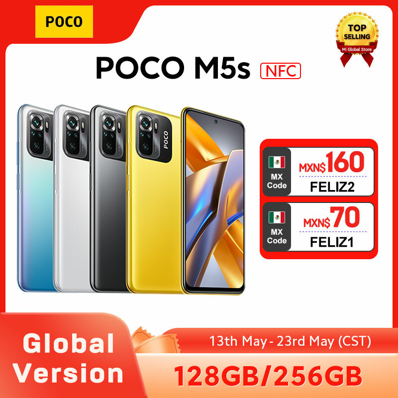 Wersja globalna POCO M5s 64GB / 128GB / 256GB MTK G95 Octa Core 64MP Quad camera 6.43 "AMOLED Dotdisplay 5000mAh 33W NFC