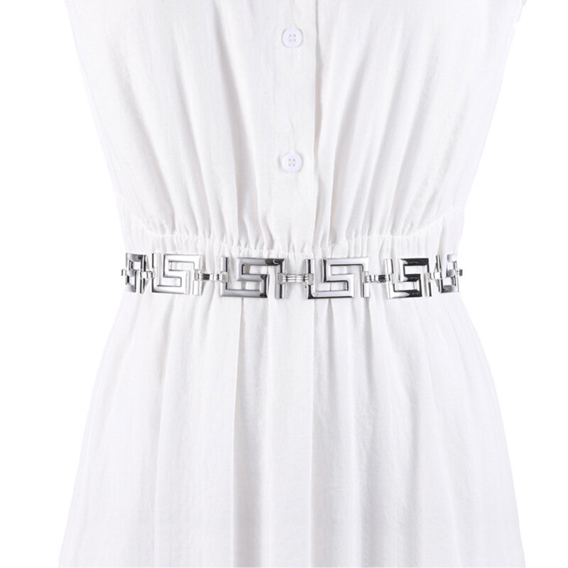 Metall geometrische Taillen kette verstellbarer Gürtel Körper kette Schmuck für Frauen Hemd Kleid dekorative Mode Artikel