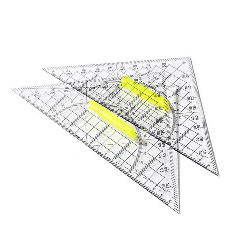 삼각형 기하학 그리기 눈금자, 수학 각도기, 패치워크 재봉 절단용 학교 눈금자, 22cm