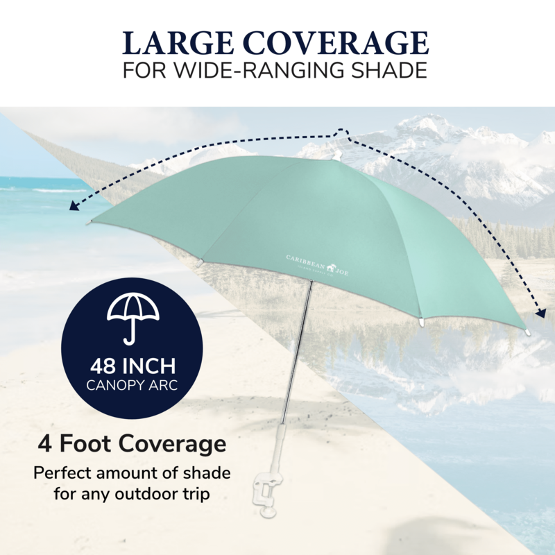 Caribbean Joe-Parapluie de plage à pince avec protection UV, 48 po