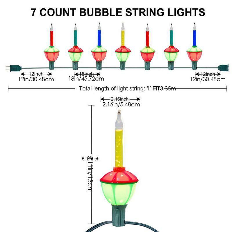 Bubble String Lights com Fluido, Multicolorido, Luzes noturnas para árvore, portátil, Fluido de Natal