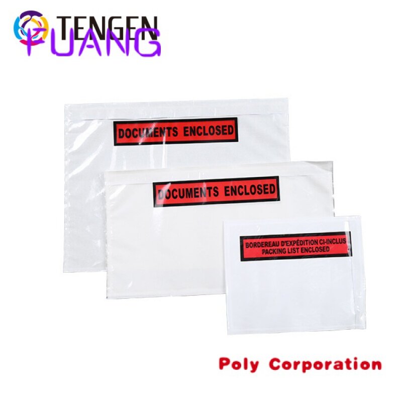 Lista de embalagem Envelope para proteger documentos de impermeável e poeira clara Envelope Bolsa Courier Bolsa Leste para Peel Off