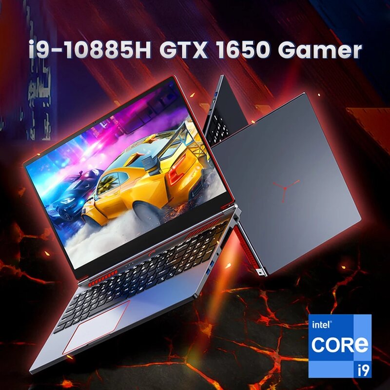 Gaming Ultrabook Laptop, Computador Notebook, Intel i9, 10885H, i7, Nvidia GTX 1650, 4G IPS, 1920x1080, 144Hz, Windows 11, 16.1"
