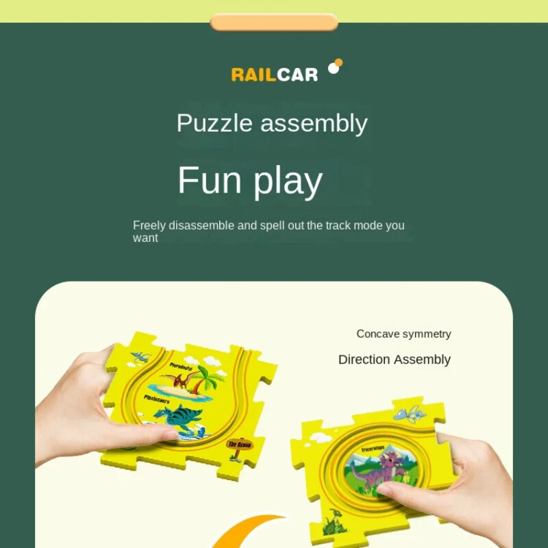 Jigsaw and Puzzle Set fai da te multifunzionale Mini ferrovia giocattolo auto aereo giocattoli per bambini regalo squisito