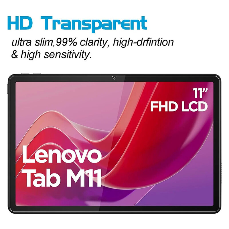 Kaca Tempered untuk Lenovo Tab M11 2024 TB-330FU, lapisan pelindung layar Tablet TB-331FC untuk Xiaoxin Pad 2024 11 inci 3 pak