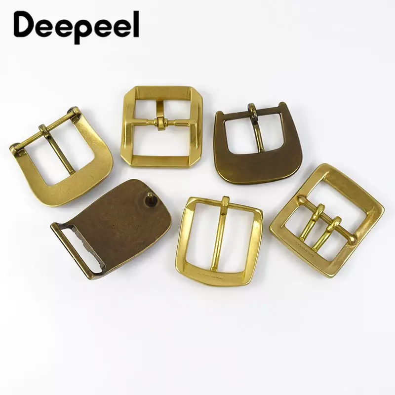 Deepeel-Fivelas de cobre puro, fivela de cabeça sólida para homens, couro artesanal, acessórios jeans de metal, 38-39mm, 40mm