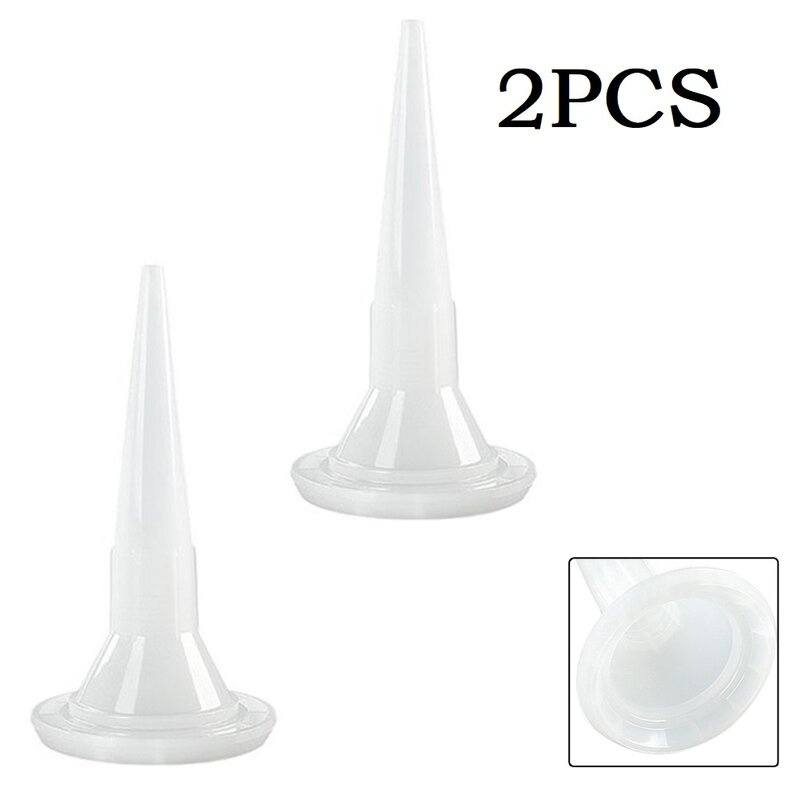 2/4pcs Universal White Plastic Caulking Nozzle Tip Mouth Home Improvement Construction Tools For Soft Glue Structural Glue