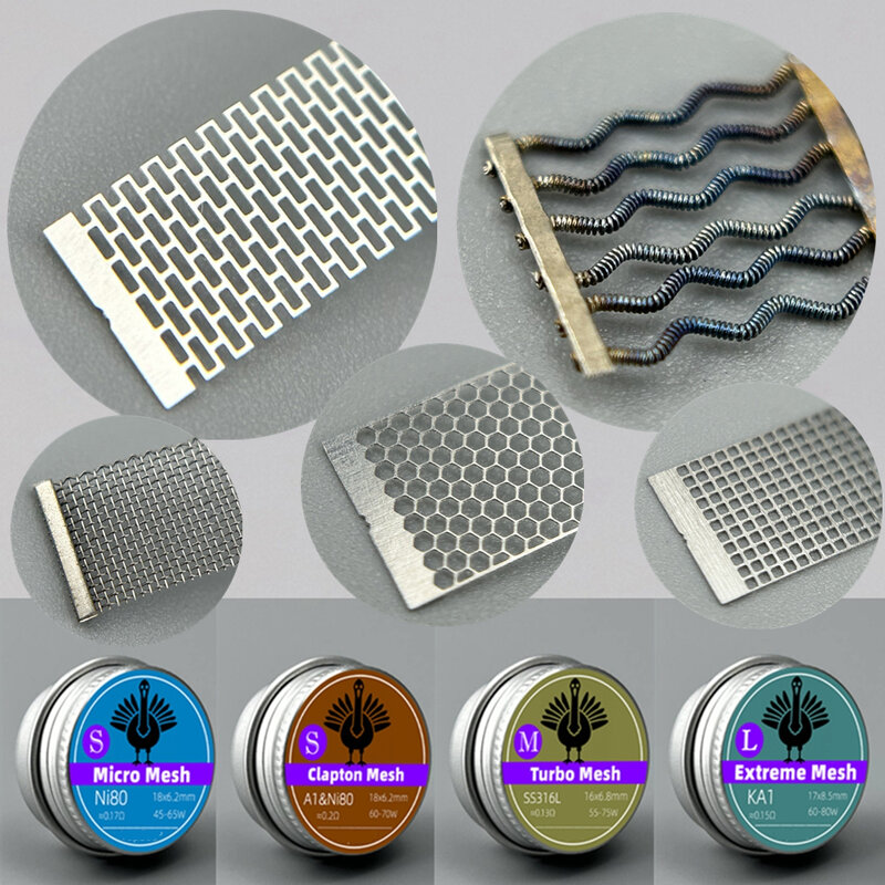 6.2/6.8/8/8.5mm Width Micro/Turbo/Clapton Mesh A1/Ni80/SS316L NexMesh Tools Coil For ZX II/Kylin M/Profile/Z Series