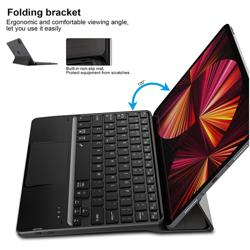 Caso de teclado bluetooth para teclast x4 x6 pro x6 mais teclado para tablet pc com função de suporte preto capa protetora