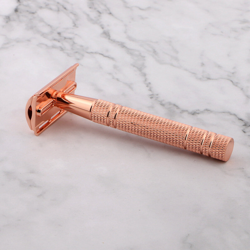 Rose Gold Razor Classic Double Edge Safe Razor for Mens Shaving amp Womens Hair Removal  Shave Blades Retro style Manual Shaver