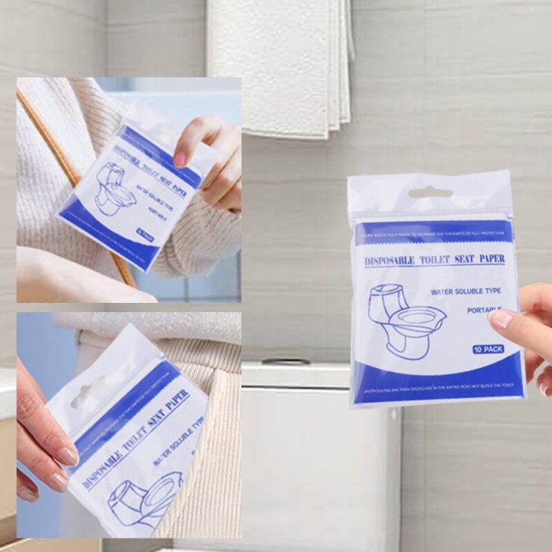 Disposable Toilet Cover Safety Flushable Water Travel Camping Bathroom Accessiories for Women Men
