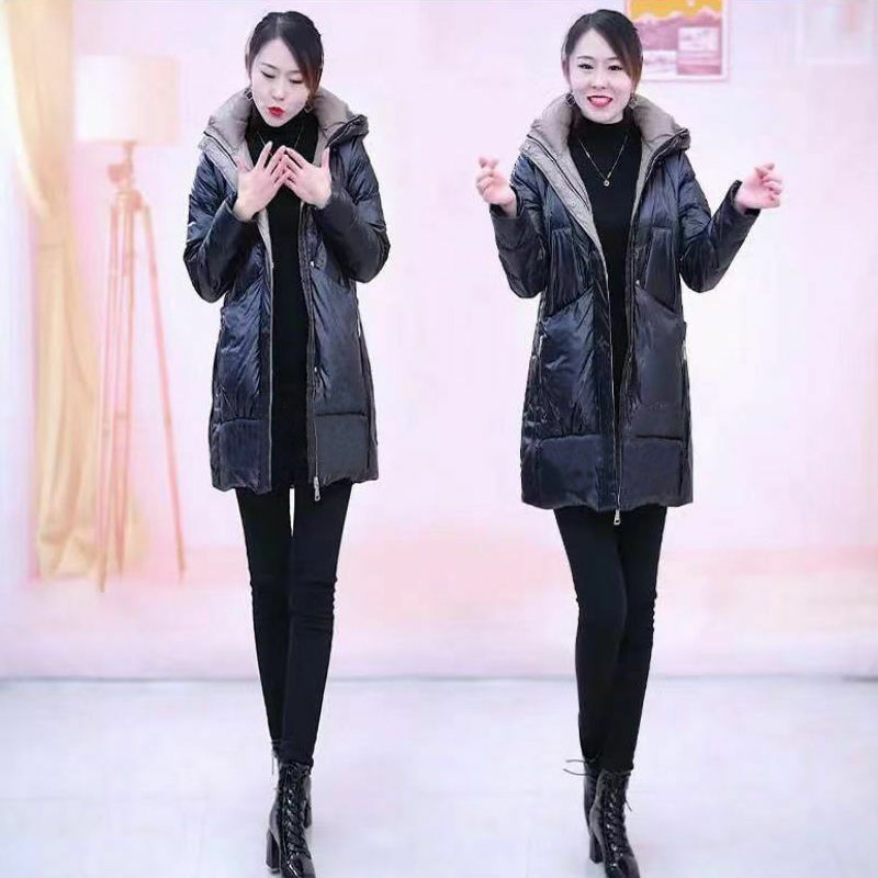 2023 New Women Down Jacket Winter Coat Female Mid Length Version Parkas Warm Loose Hooded Outwea Given To Philandering Overcoat