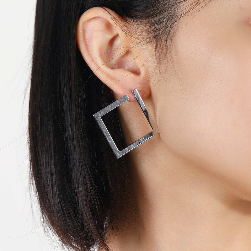 Orecchini quadrati minimalisti retrò orecchini irregolari nuovi orecchini esagerati a vento freddo per le donne accessori di apertura