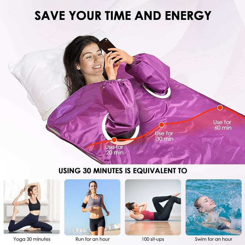 Manta térmica Digital para Sauna, cama para pérdida de peso, desintoxicación profesional, sudoración, calefacción corporal con mangas usadas para Fitness