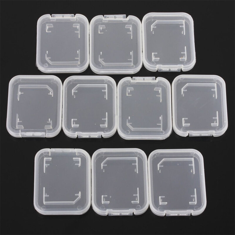 10Pcs Transparant Standaard Sd Sdhc Memory Card Case Houder Box Opbergdozen Nieuwe Individuele Geheugenkaart Clear Pc Case groothandel