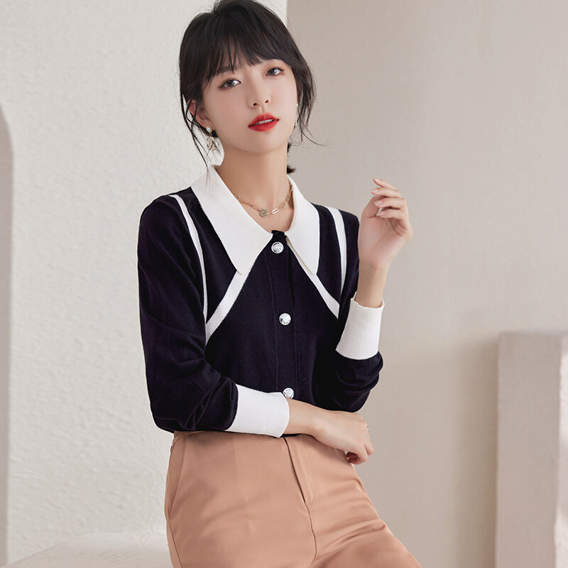 Chemise élégante à manches longues pour femme, haut élégant, mode coréenne, Cardigans coréens