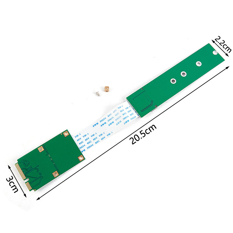 Mini PCIE para Cartão Adaptador NVMe, Conversor M.2 NGFF SSD para 2230, 2242, 2260, 2280, 1Pc