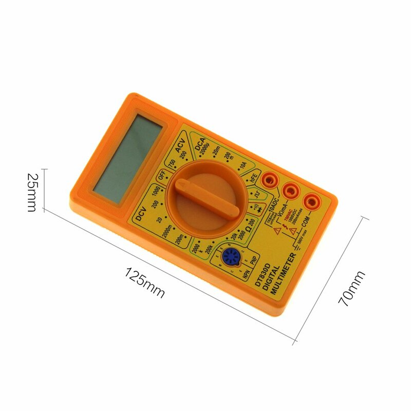 Mini Pocket Multímetro Digital, DT-830D, 1999 Contagens, AC, DC, Volt, Amp, Ohm, Diodo, hFE, Testador de Continuidade, Amperímetro, Voltímetro, Ohmímetro, Novo
