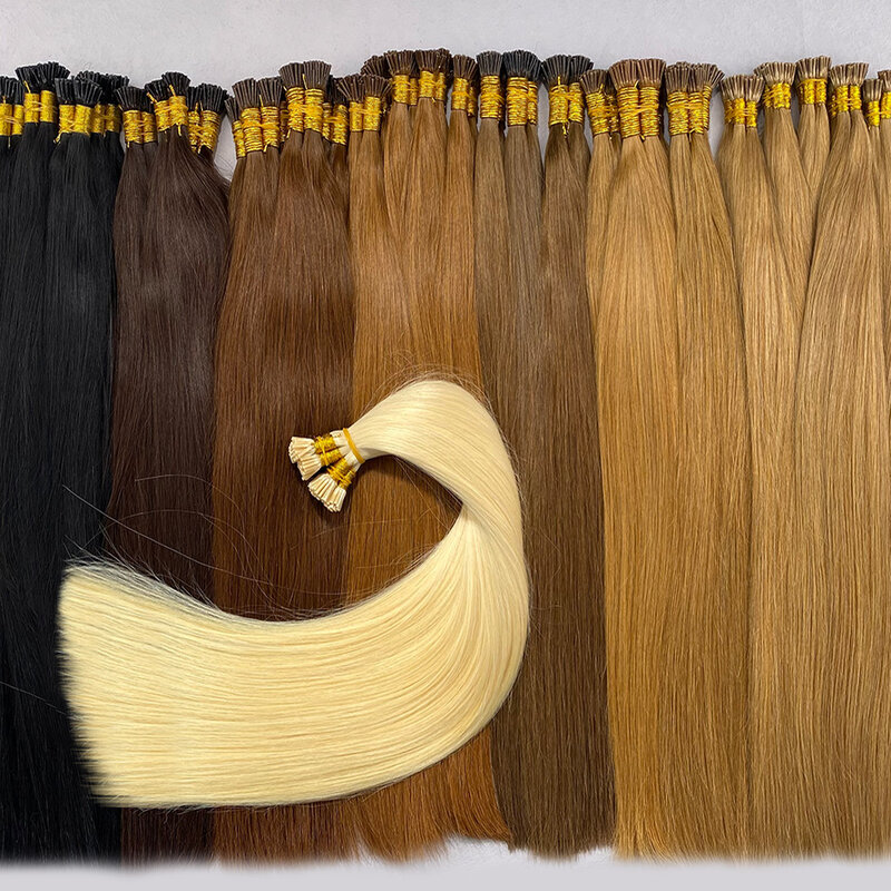 ロシアのカーケラチンチップ人間の髪の毛のエクステンション、生のバージン、両端、レミー、卸売