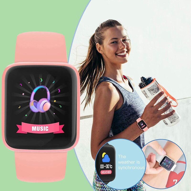 Jam Tangan Pintar Multifungsi Pria Wanita Bluetooth Ponsel Terhubung Musik Kebugaran Olahraga Gelang Monitor Tidur Y68 Jam Tangan Pintar D20