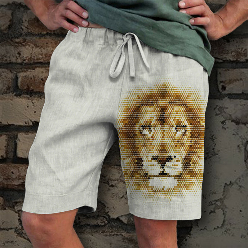 Pantalones cortos de tablero para hombre, bañadores de playa con cordón, cintura elástica, estampado 3D de Animal, Breat