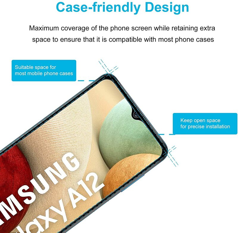 Vidrio templado para Samsung Galaxy A12 M12 A12 Nacho F12, película protectora de pantalla, 2 o 4 unidades