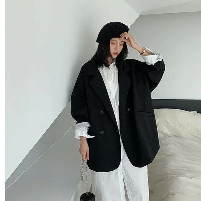 Cappotti Blazer grandi da donna primavera autunno moda versione coreana cappotto allentato abiti da lavoro per ufficio grazia giacca autunnale per le donne