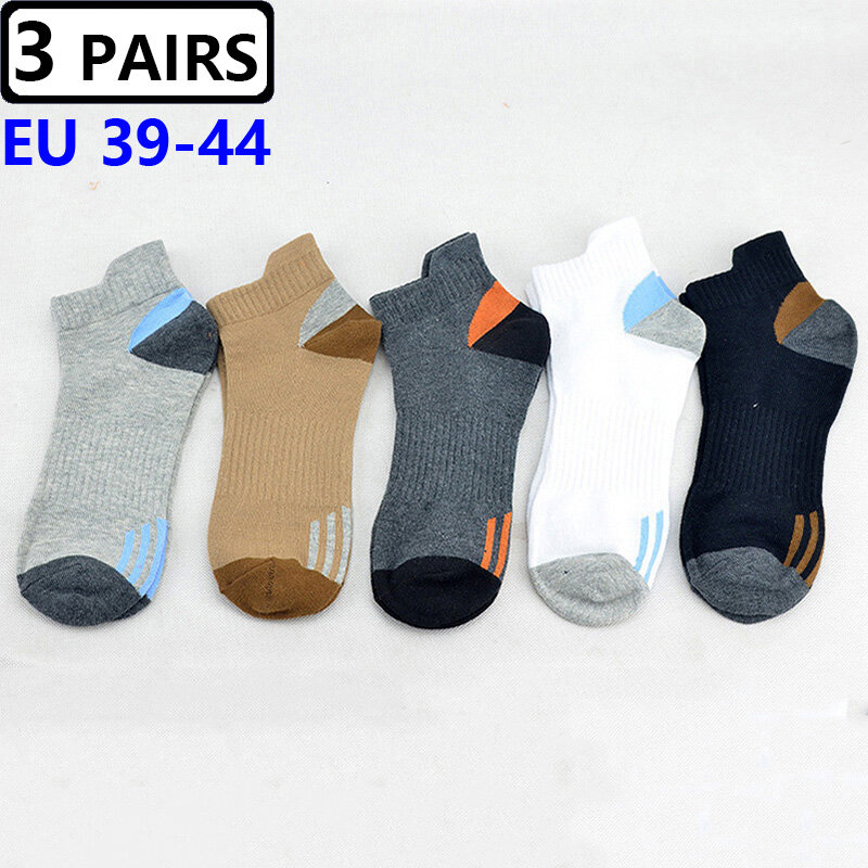 3 Paar Baumwolle Sport verschleiß feste atmungsaktive Herren Socken Fersen verstärkung Mode lässig schweiß absorbierende Deodorant Socken männlich
