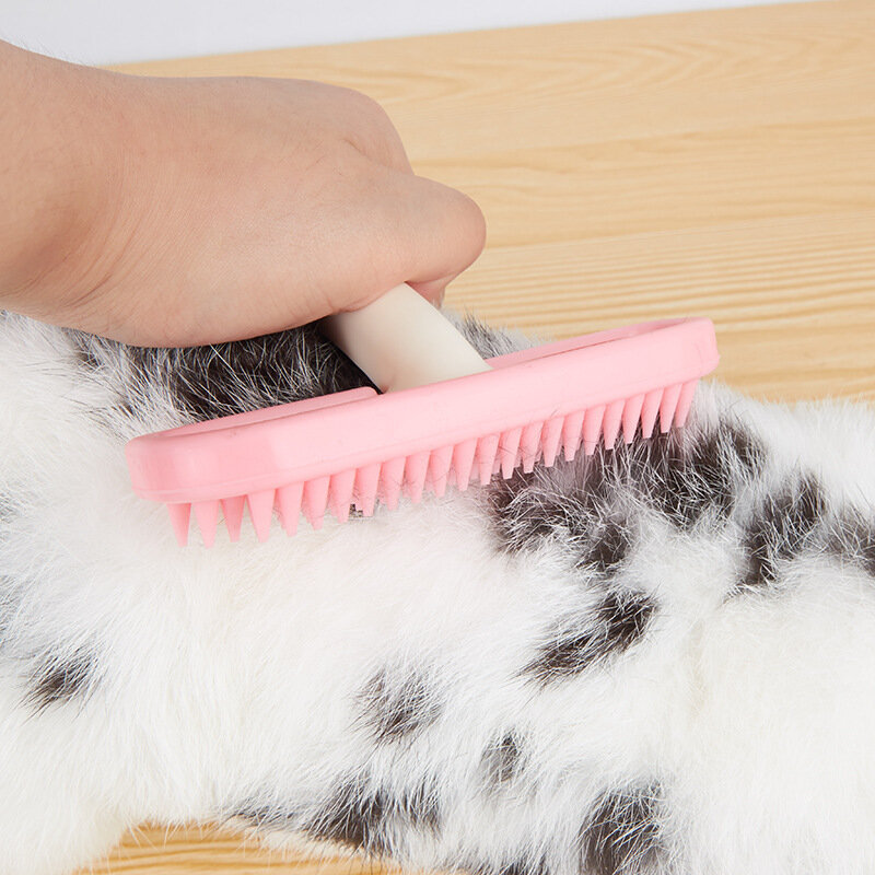 Silicone Fur Grooming Trimmer Escova, Pequeno Pet Rabbit Comb, cobaia, Chinchilla Limpeza, Grooming Tool, Lapin Acessórios