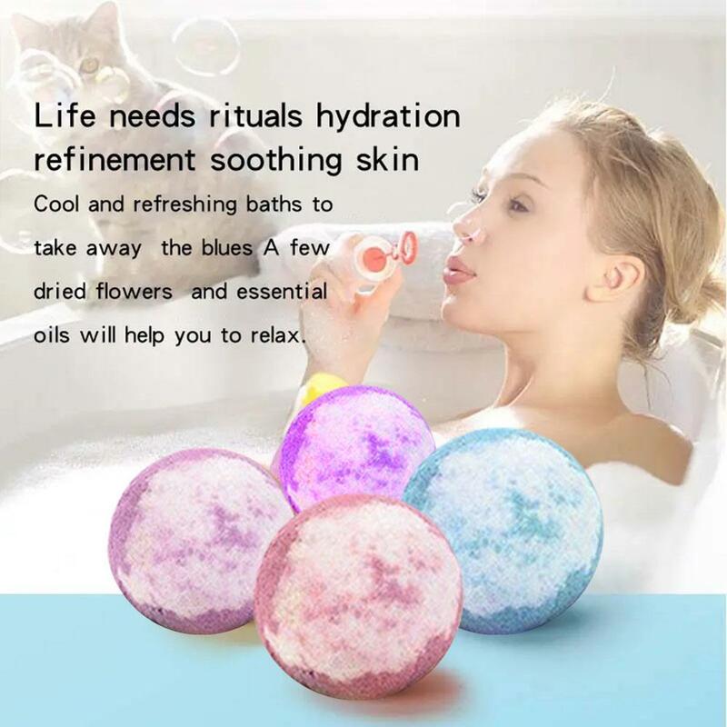 Bola de sal de baño de burbujas naturales, aceite elaborado, tipo de aromaterapia, limpiador corporal profundo, granos de sal de baño