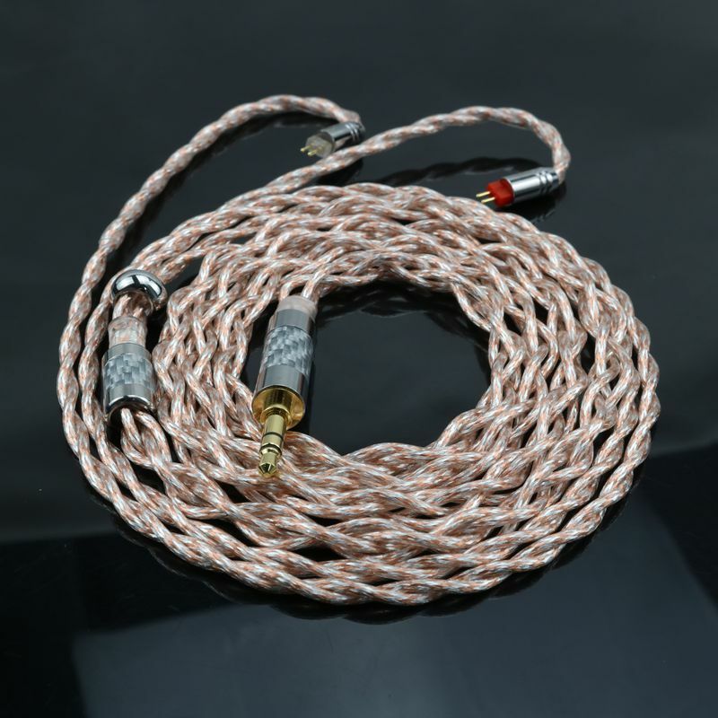 Xinhs128 Gold-Silber-Kupfer-Hybrid geflochtenes abgeschirmtes Kabel 22awg geeignet für ie900 Wasser Moondrop