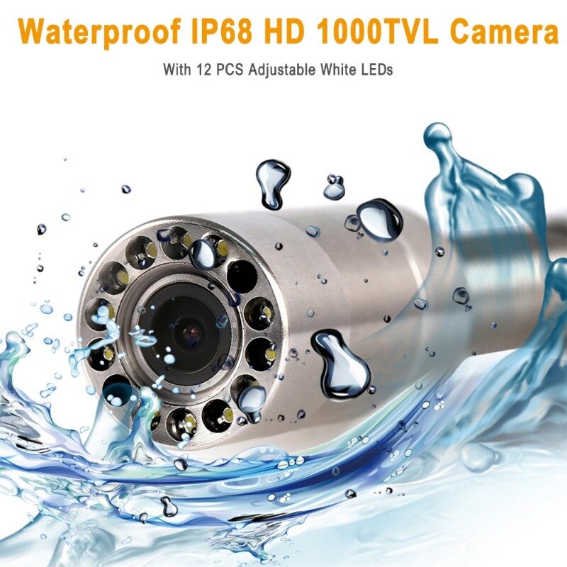 Kamera endoskopowa kamera do kanalizacji WiFi HD 1080P 8GB DVR, wodoodporny endoskop SYANSPAN IP68 dla Android 7/9in ekran 10-200M kabel