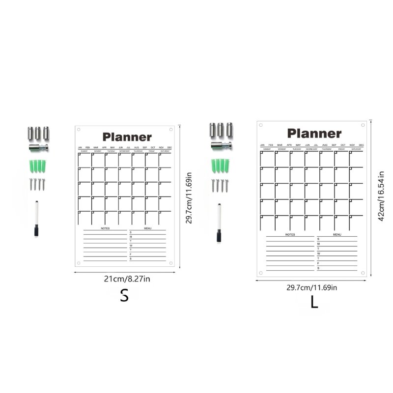 Акриловый настенный календарь с крепежом для маркеров сухого стирания Ежемесячно-еженедельно Прямая поставка