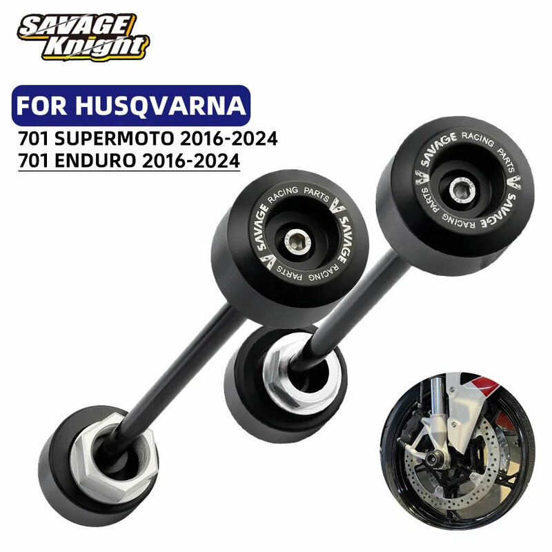 2024 For HUSQVARNA 701 Enduro Supermoto Wheel Fork Slider Protector Motorcycle Accessories 701 Front Rear Axle Crash Protection