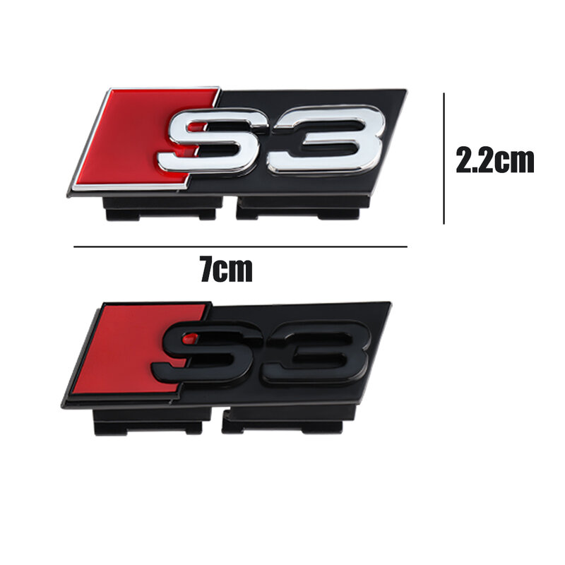3D ABS Car Front Grille Buckle Emblem Decoration Accessories S Badge For Audi S3 S4 S5 S6 S7 Logo Auto Styling Modification