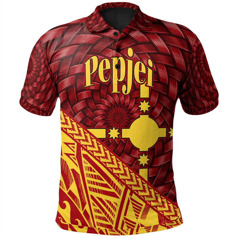 Camisa polo gráfica havaiana masculina e feminina, camiseta impressa em 3D, camiseta casual de botão solto, manga curta, moda verão