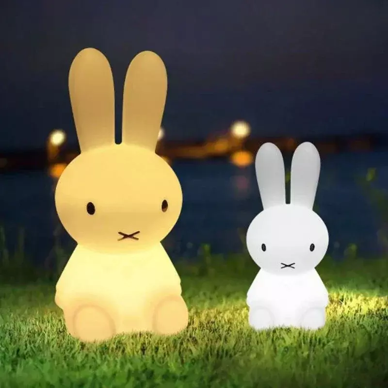 Cartoon Rabbit Midnight Lamp LED Night Lights Touch Sensor Colors USB Rechargeable Bedside Mood Light for Children Baby Toy Gift