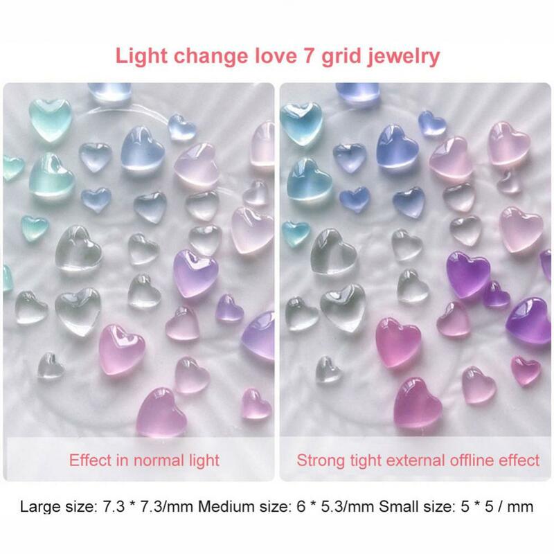 1 ~ 10 pezzi scolorimento pesca carino Glow-in-the-dark unico accattivante incandescente Nail Art Charms Versatile Design trasparente