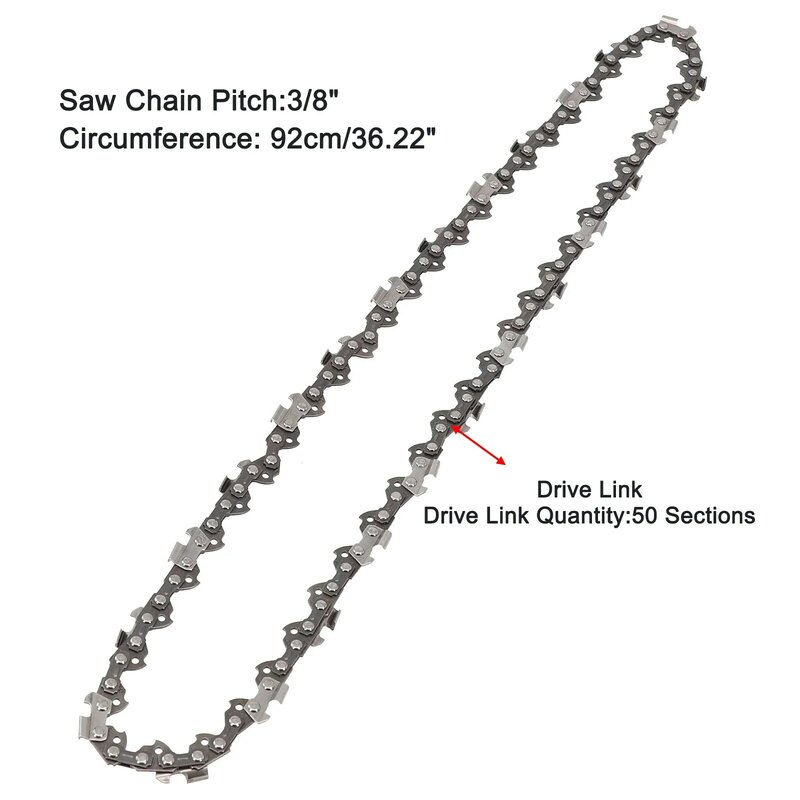 Практичная прочная Высококачественная цепь для пилы, 50 секций, сталь, белый и черный, 3/8 LP 50DL, стабильные характеристики