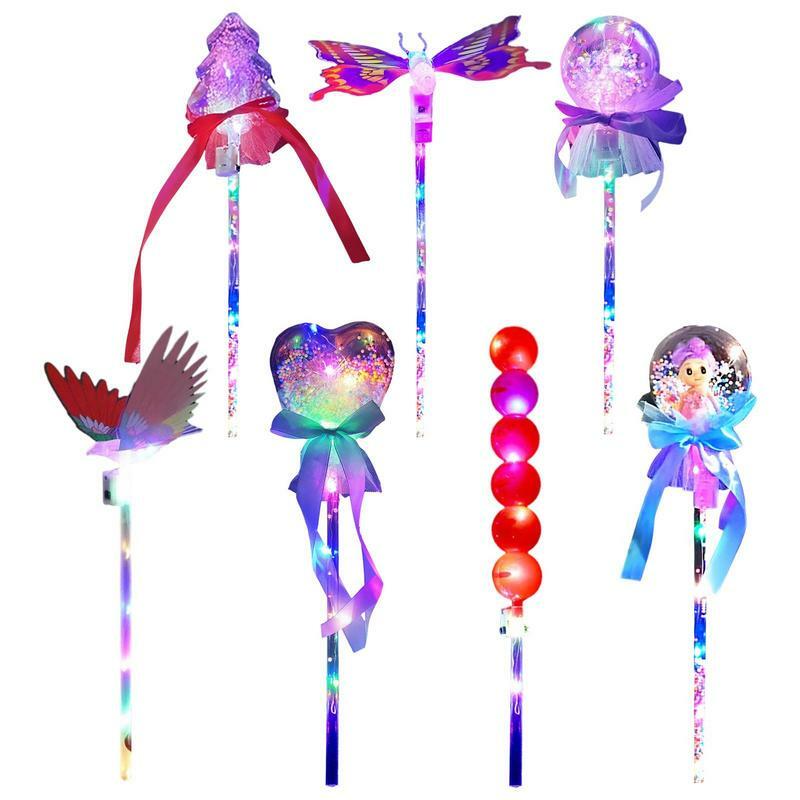 Handheld Magical Stick Princess LED Lantern Wand Stage Props Outdoor Summer Light Up Toy Glowing At Dark Girls Party Favor