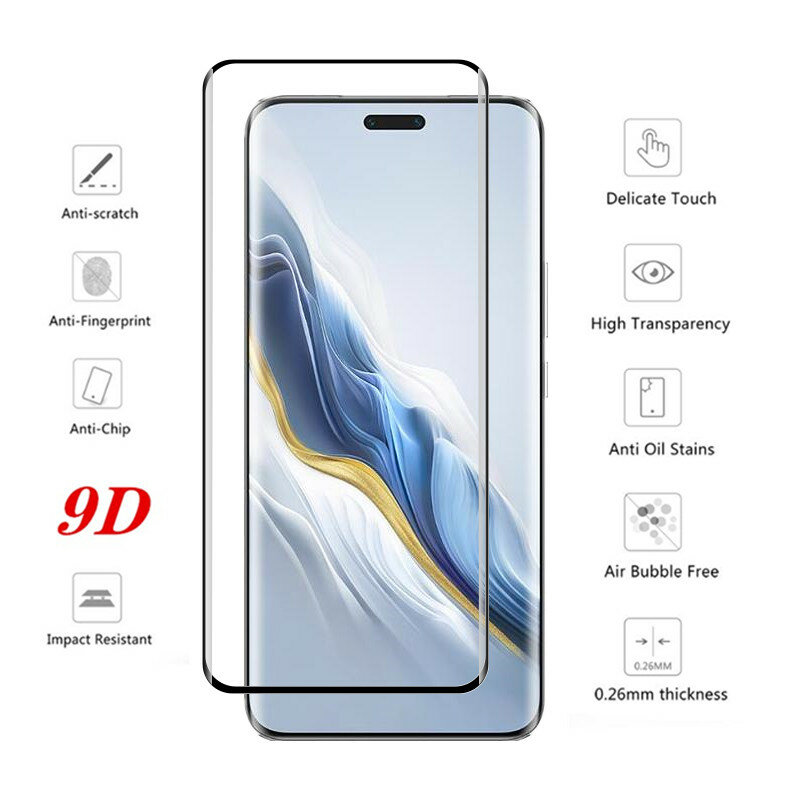 Upgrades 9D Tempered Glass For Honor Magic 6 Pro Screen Protector Curved film For Honor Magic 6 pro Soft Camera film